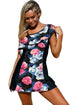 Chic Floral Print 1pc Swim Dress with Shorts